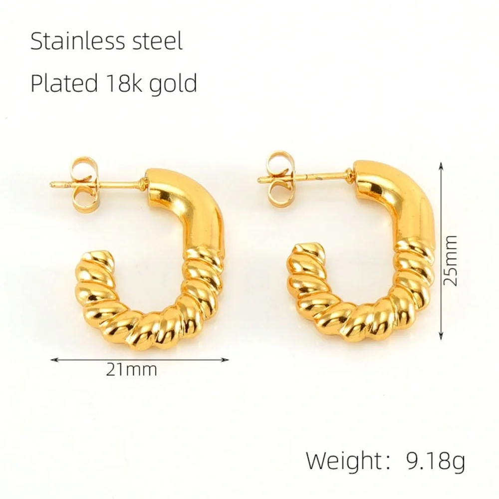 NEW💎18K Gold Hoop Earrings*Twisted Hoop Earrings - Picture 7 of 7